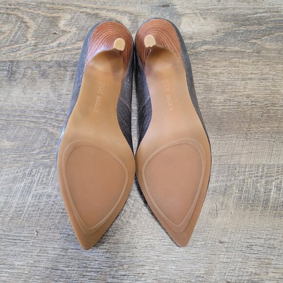 STEVE MADDEN | Extreemm Leather High Heel Pointed Toe Pumps | Sz. 8 - Picture 7 of 8